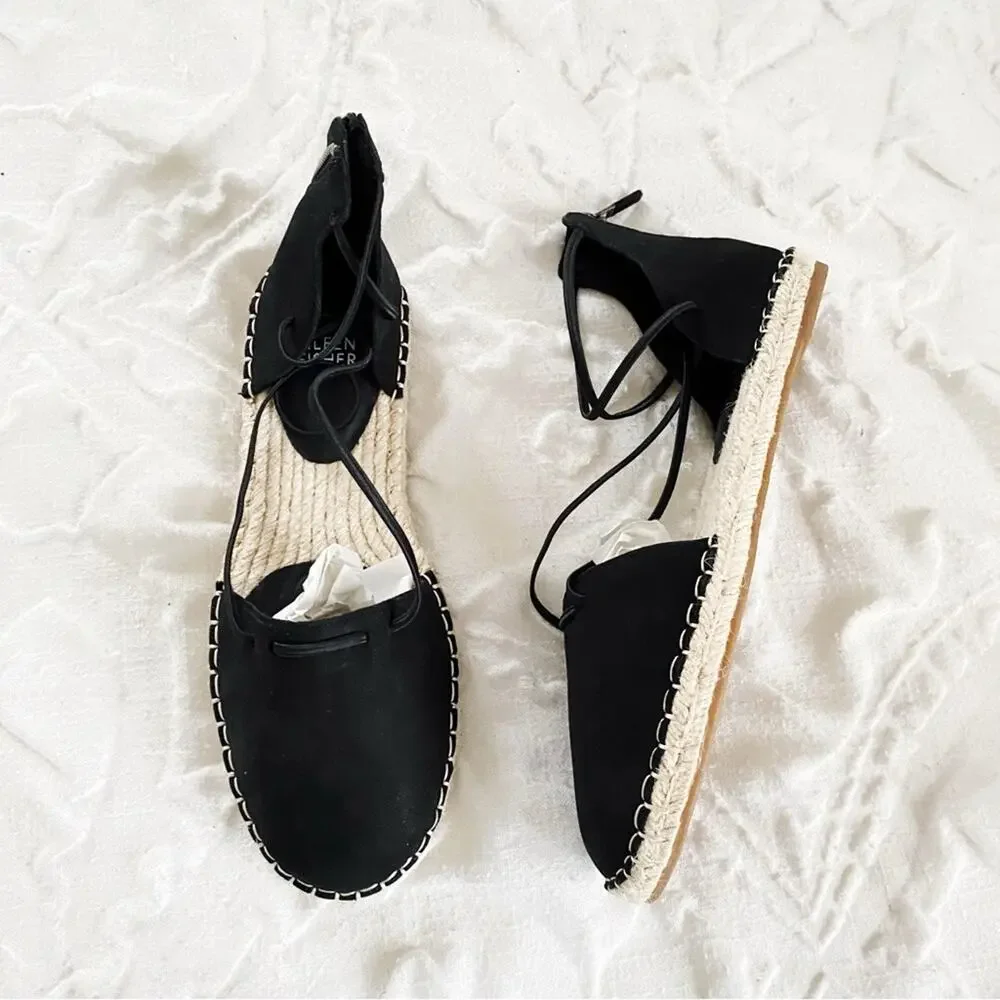 Eileen fisher Lace Leather Espadrille New $155